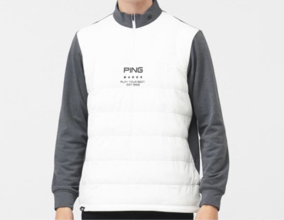 コ*リ様 【新品】PING ハーフジップシャツ　ゴルフウェア　ホワイト　LLサイ