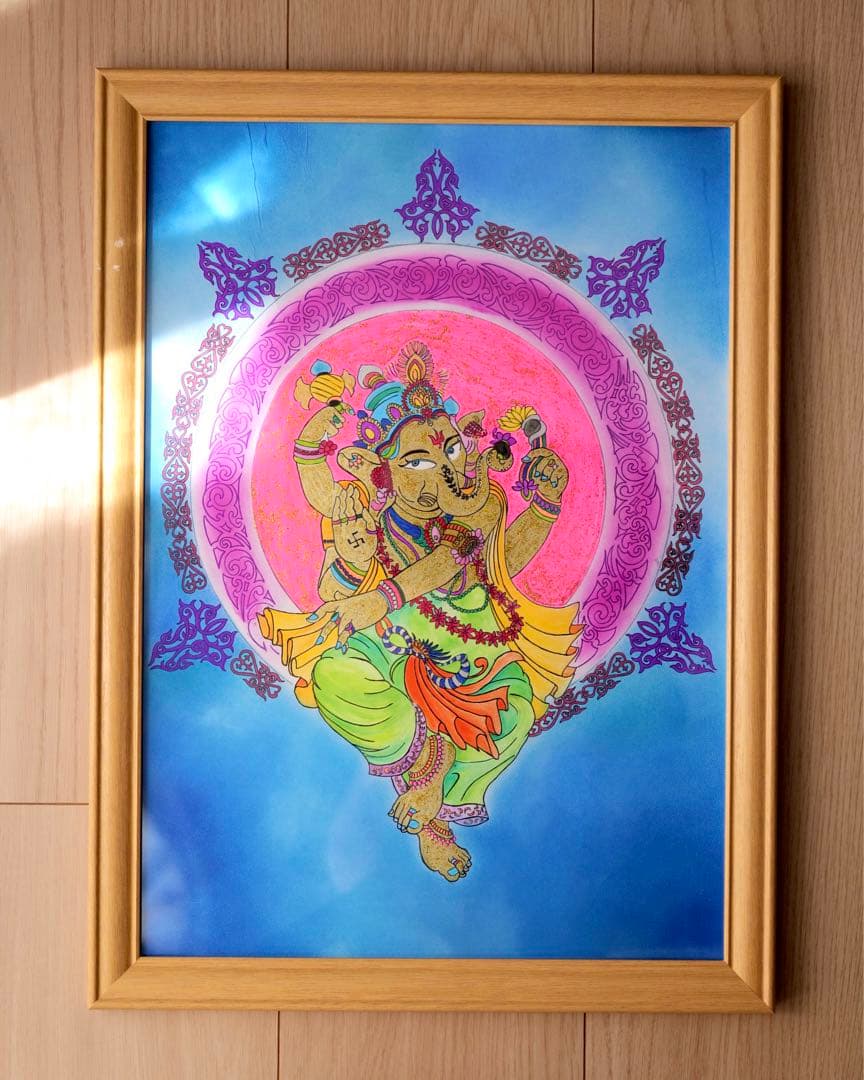 【風水画】踊るガネーシャ