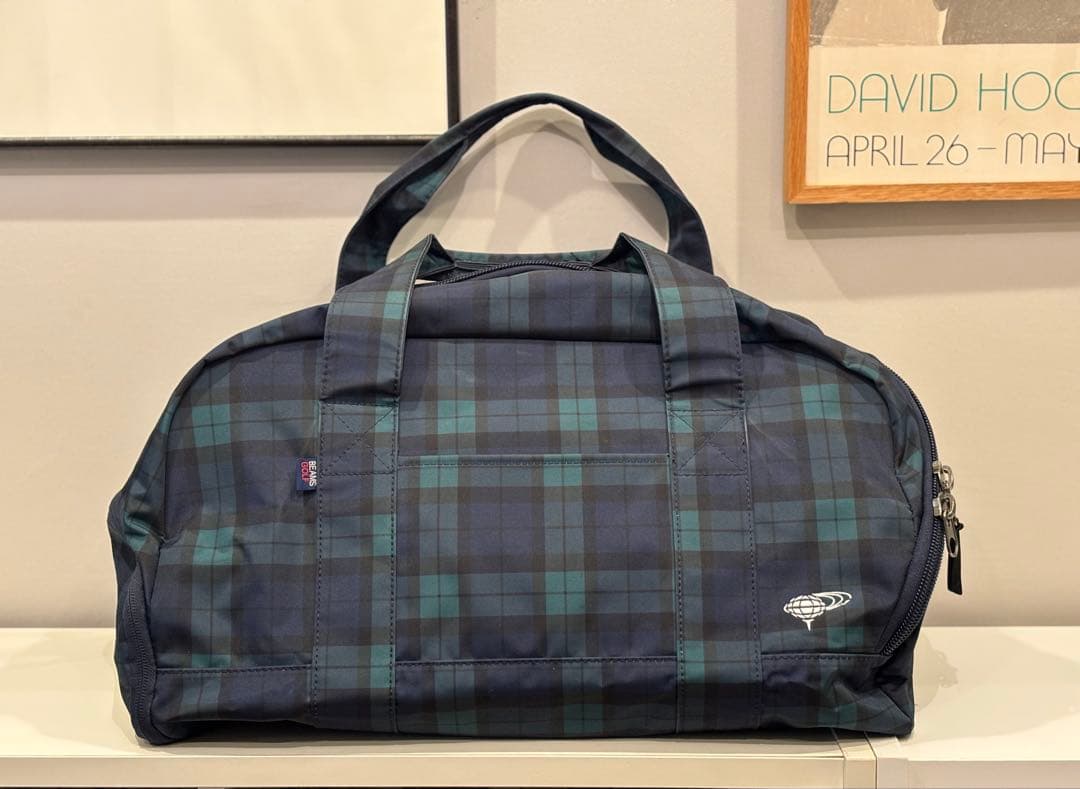 BEAMS GOLFブラックウォッチ シューズケース付き ボストンバッグ