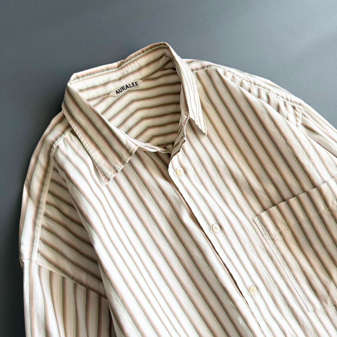 オーラリー】WASHED FINX TWILL STRIPE SHIRTS - メルカリ