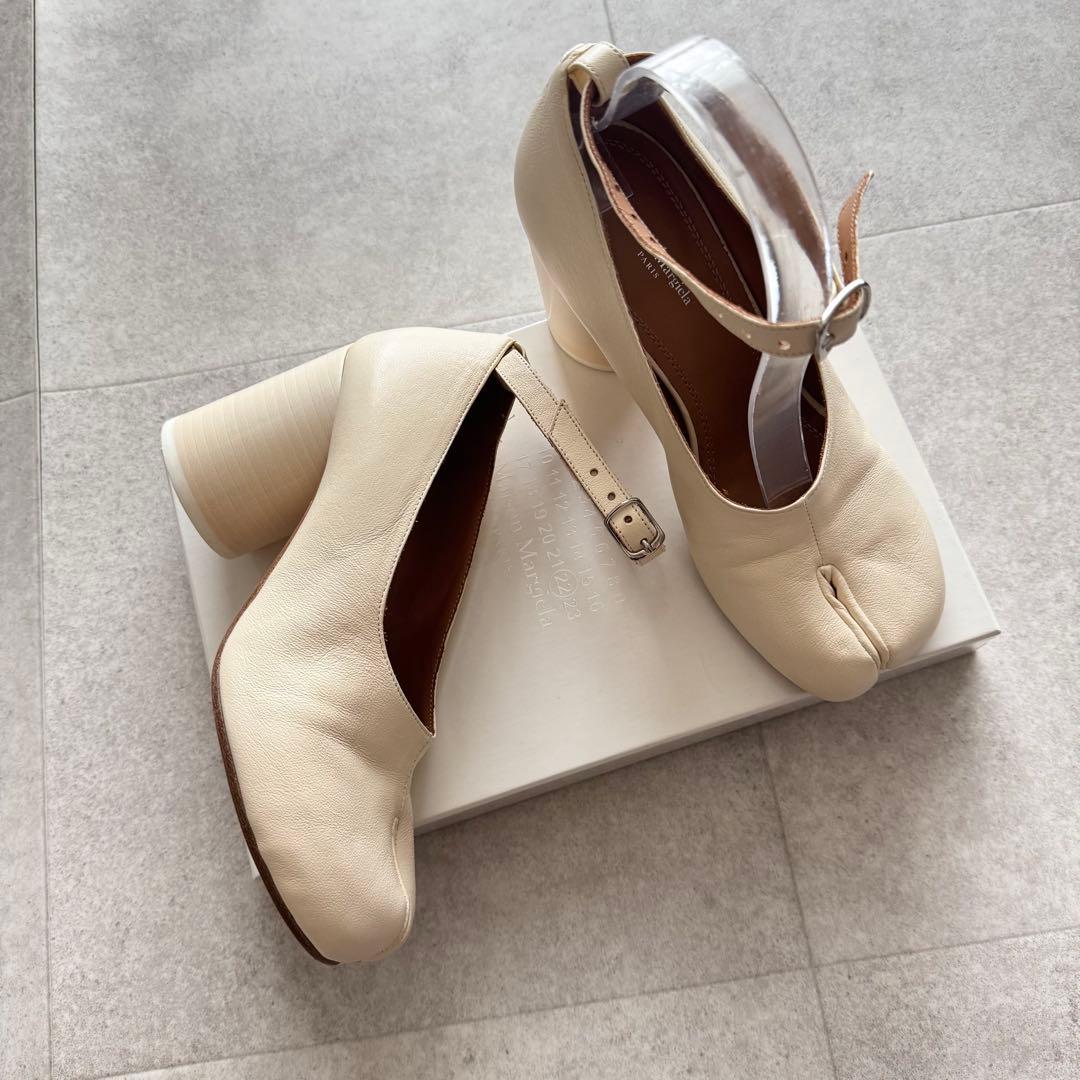 メゾンマルジェラ　Tabi アンクルストラップ　ヒール　パンプス　レザー　37