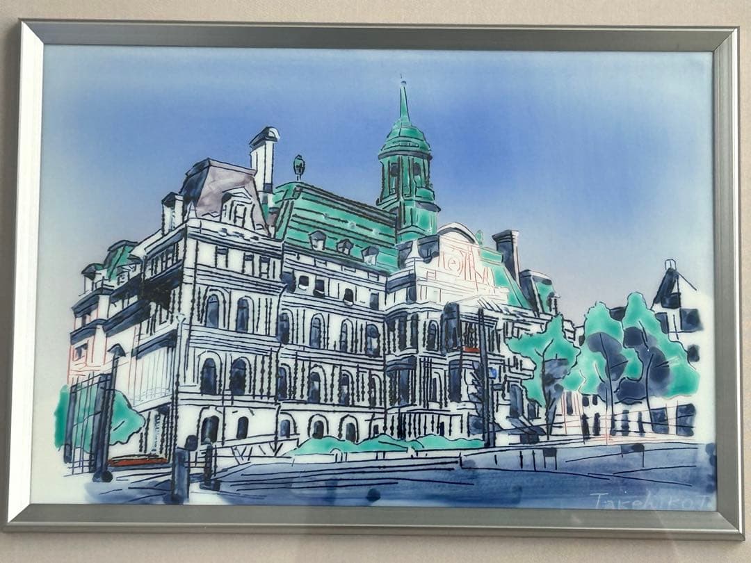 跡見泰、緋扇、希少な画集より、新品高級額・額装付、状態良好