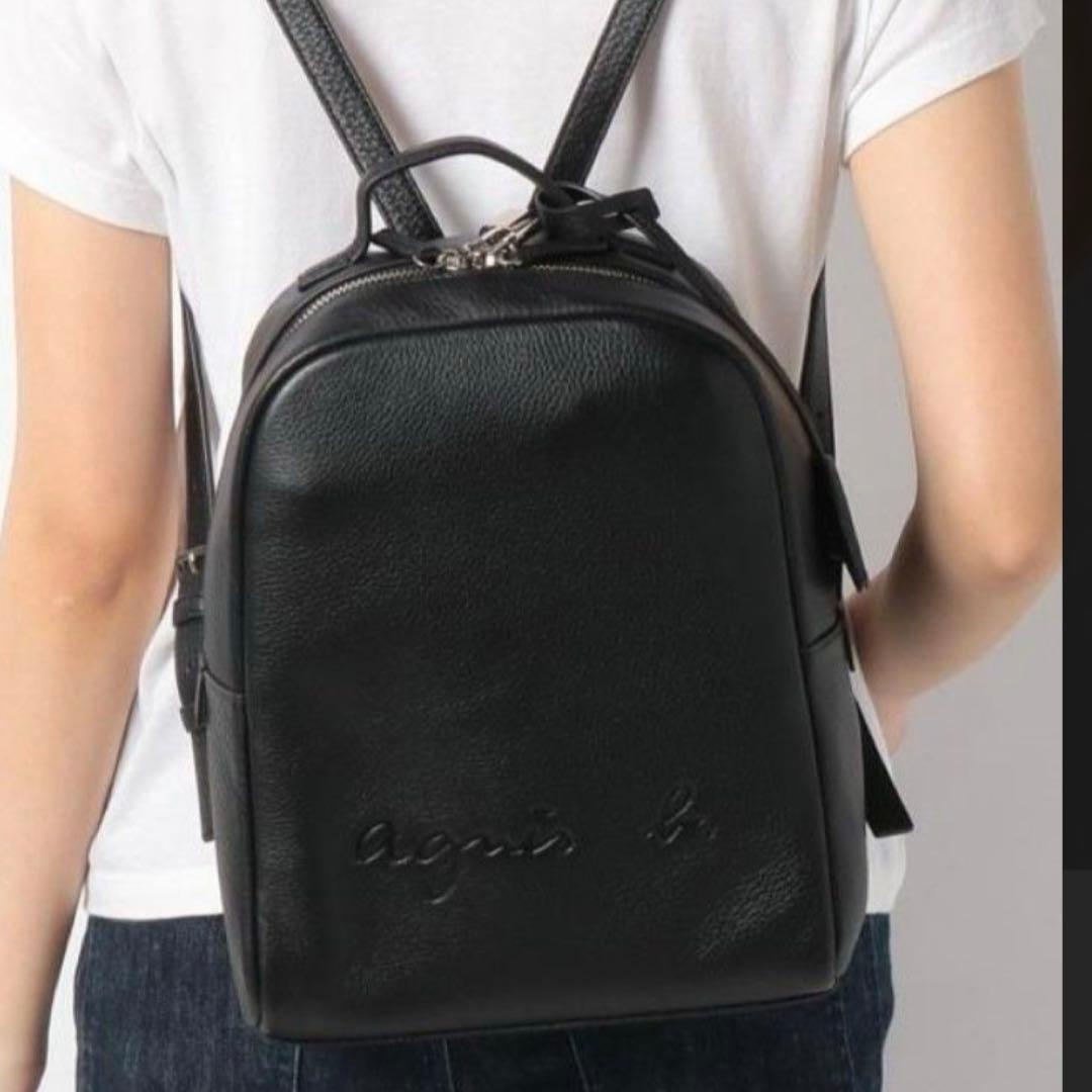 新品♡アニエスベーリュック♡ブラック agnes b.（アニエスベー） リュック キッズ ロゴ リュックサック