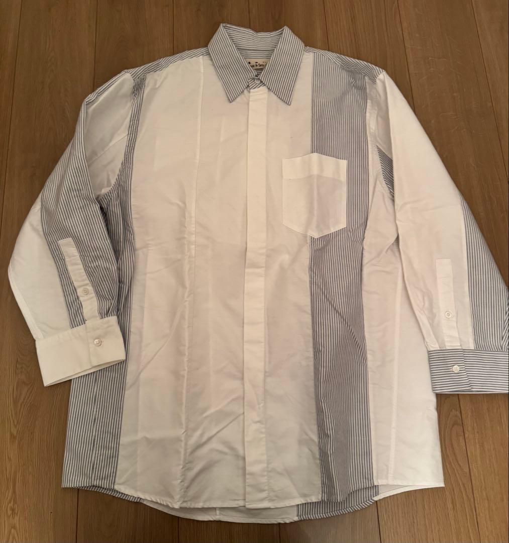 MARNI マルニ パッチワーク ストライプ シャツ 48 イタリア製 美品