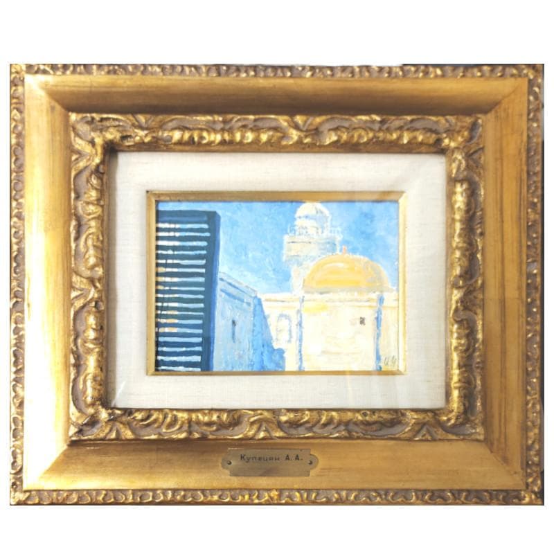 ☆クベツアン☆「バクー」油絵　F０号　ロシア現代絵画　月光荘