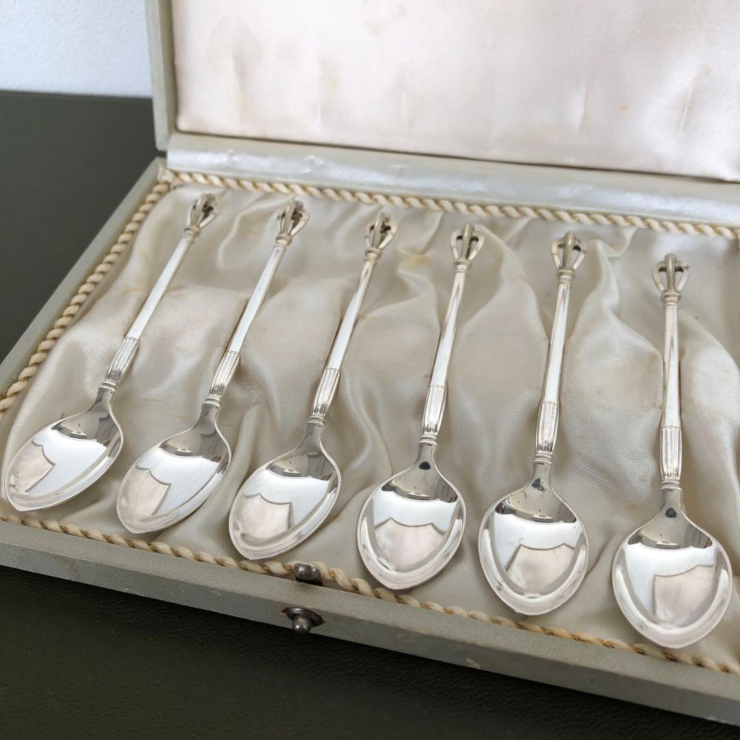 W&S.SORENSEN 純銀　クラウンスプーン6本　スターリングシルバー　銀製