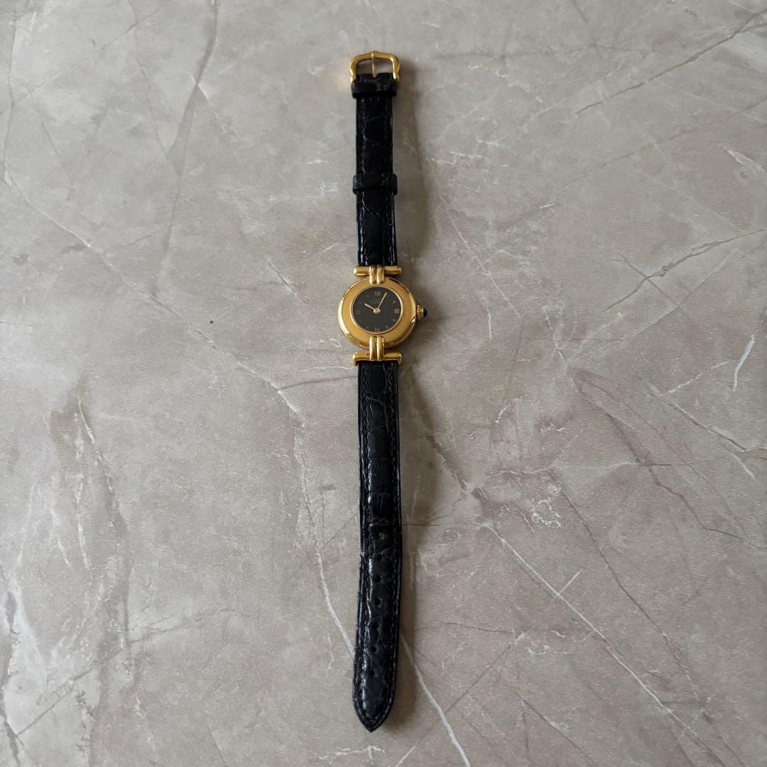 Cartier マストコリゼ 腕時計 クオーツ ブラック文字盤　電池未交換　美品