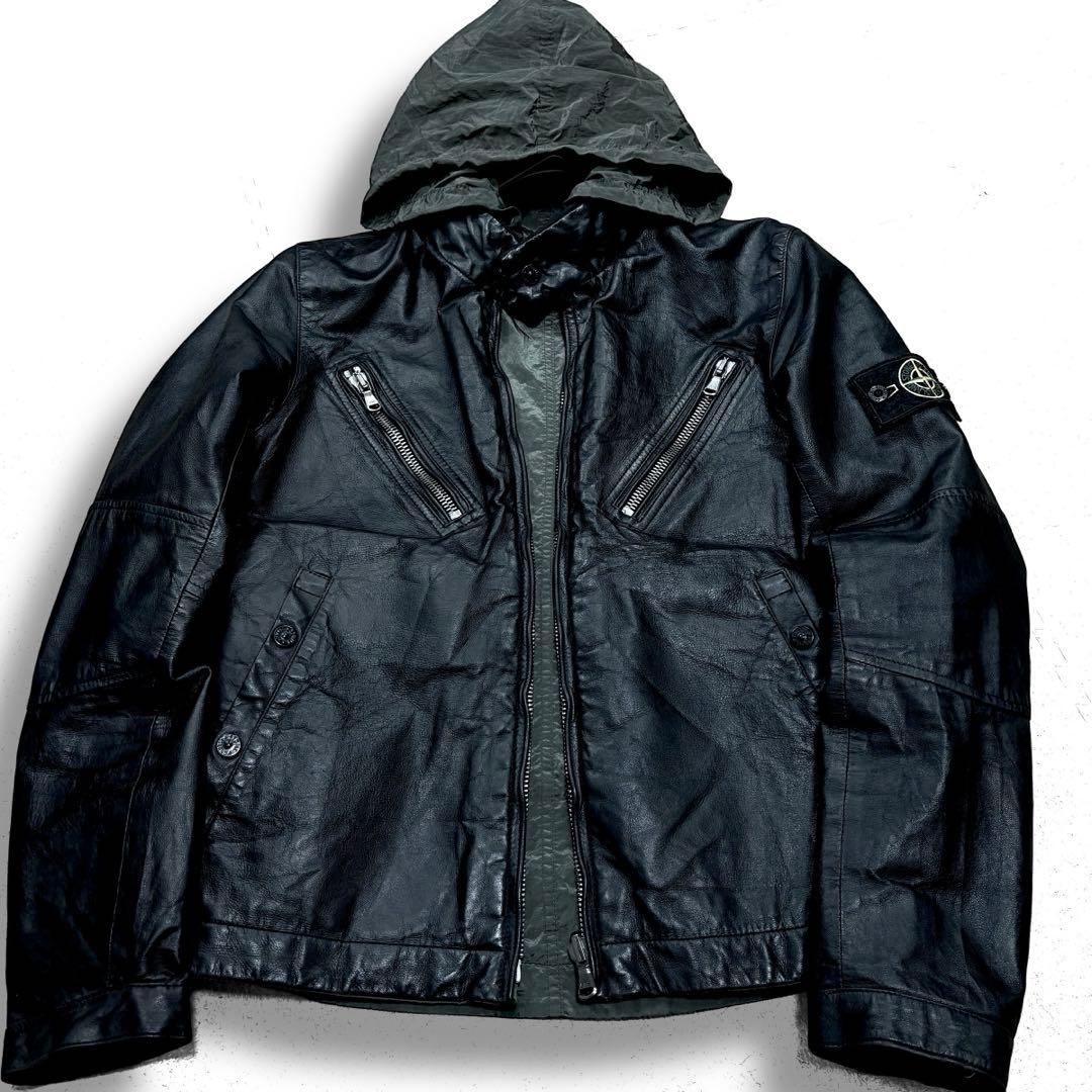 10ss/stone /ナイロンメタル/レザー/リバーシブル黒/緑