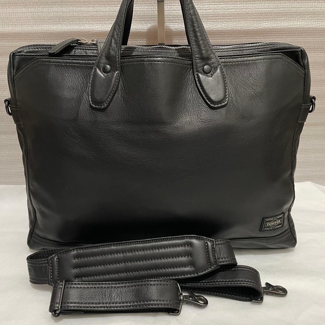 希少✨ ポーター タウゼン ビジネスバッグ 2way オールレザー 黒 本革