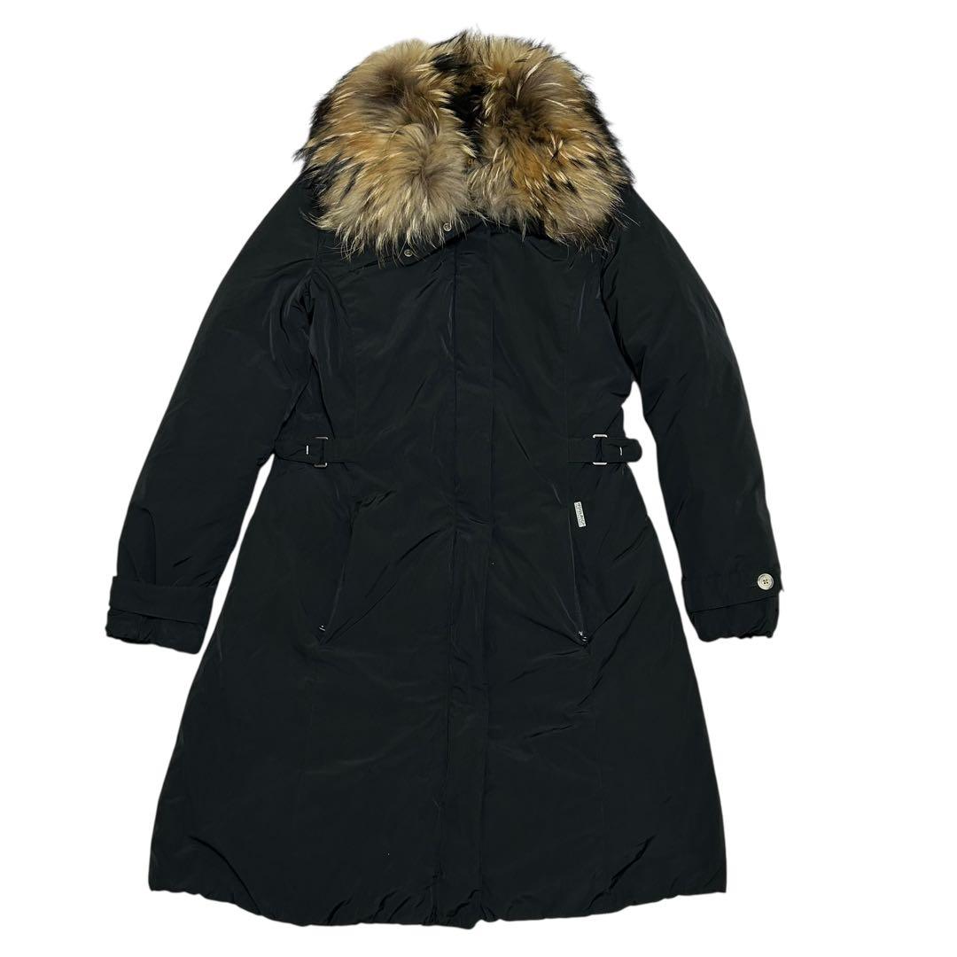 WOOLRICH ダウンコート　ラクーンファー付　ブラック　ダウンジャケット