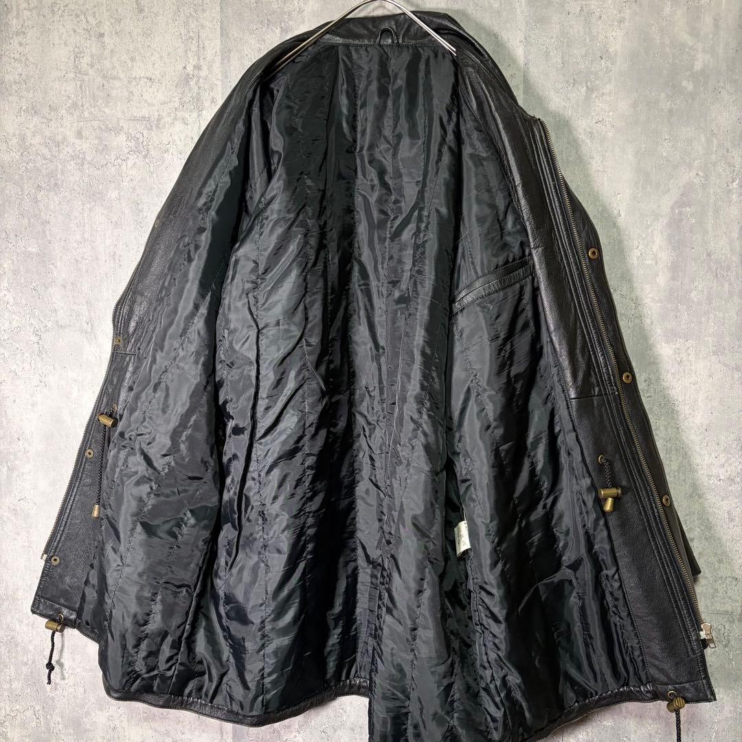 羊革 レザー カーコート 黒 金ボタン 本革 肩パッドなし - メルカリ