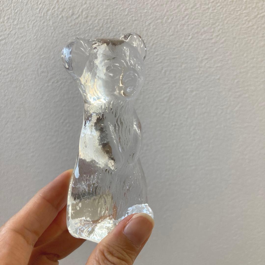 北欧ヴィンテージ エダクリスタル社 クマさんのガラスオブジェ