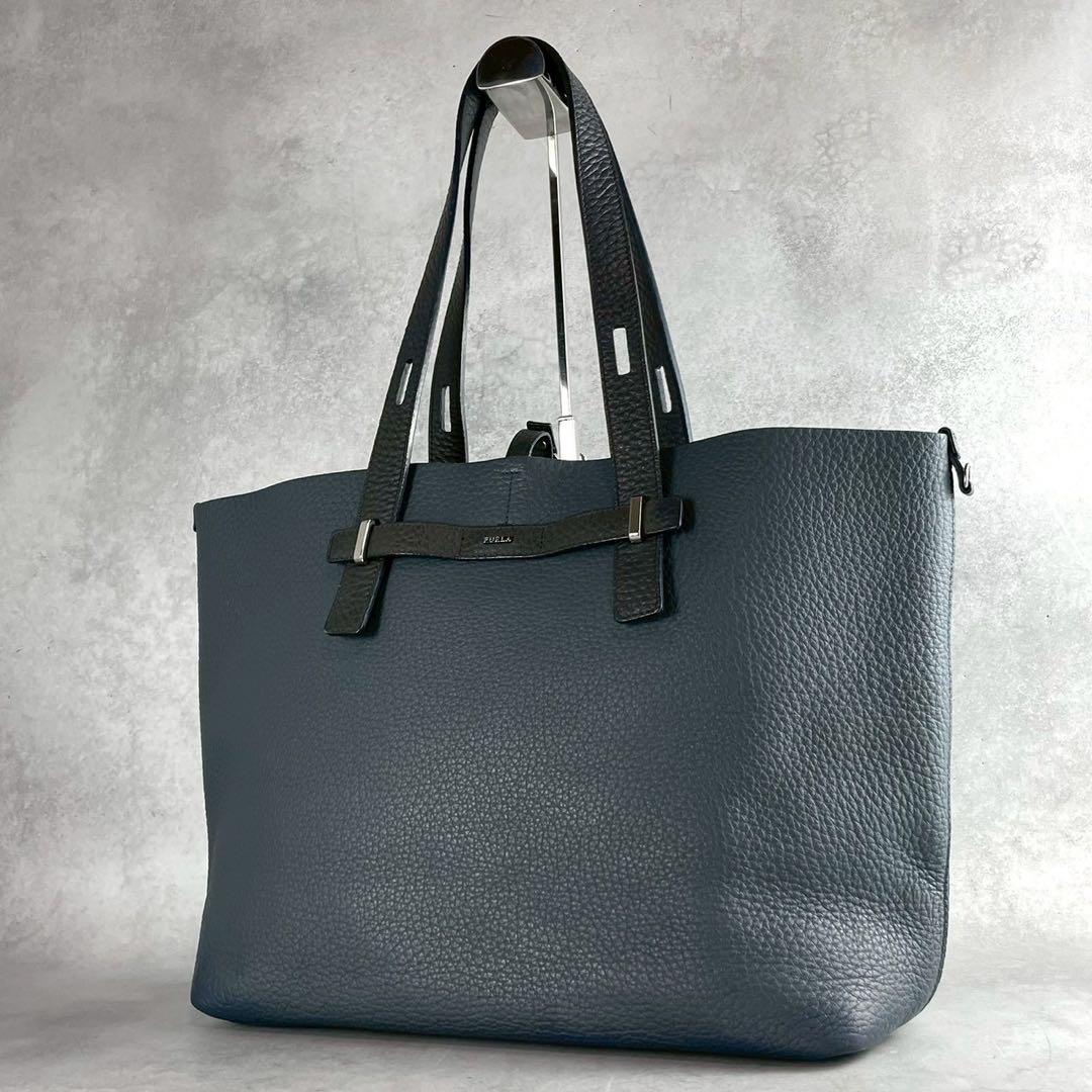 極美品 FURLA フルラ GIOVE トートバッグ ショルダーバッグ ビジネス FURLA（フルラ） トートバッグ MAN GIOVE L CASUAL TOTE ジョーヴェ