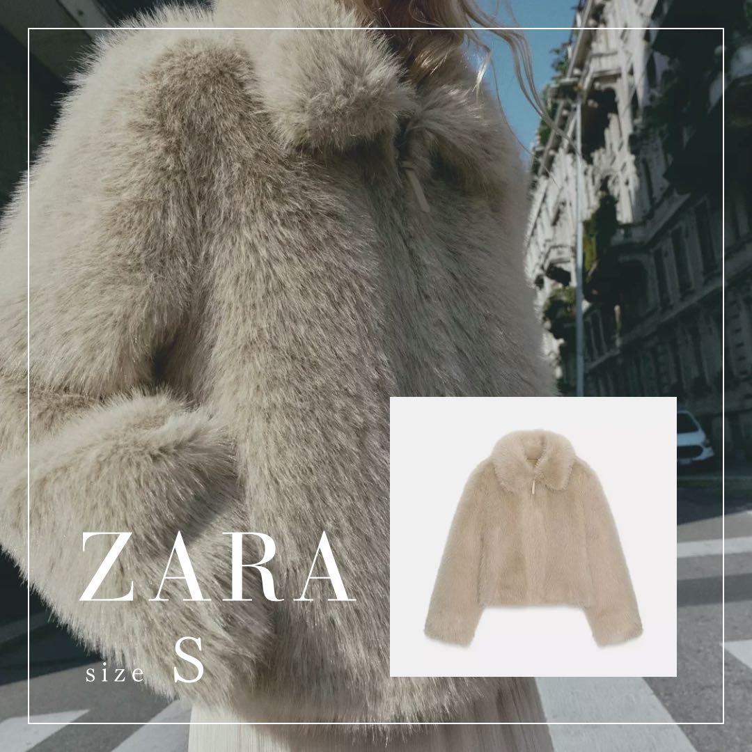 ZARA フェイクファー ダブルフェイスジャケット S 新品 ZARA】ダブルフェイス フェイクファージャケット (ZARA/ムートン