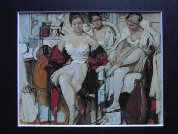 小磯良平、【踊り子】、希少な限定額装用画集画、新品高級額 額装付、状態良好