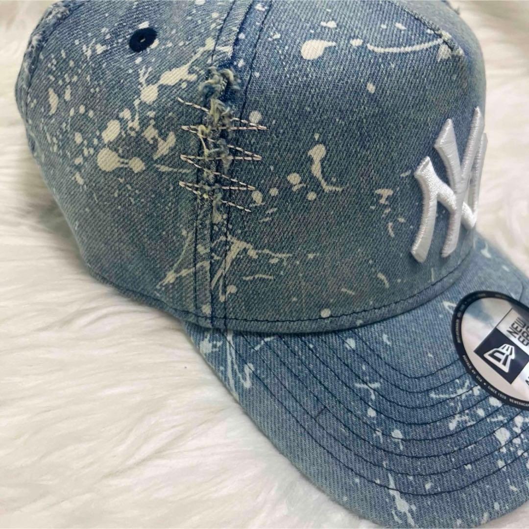 新品 NEWERA NY ニューエラ ダメージ デニム キャップ スナップバック