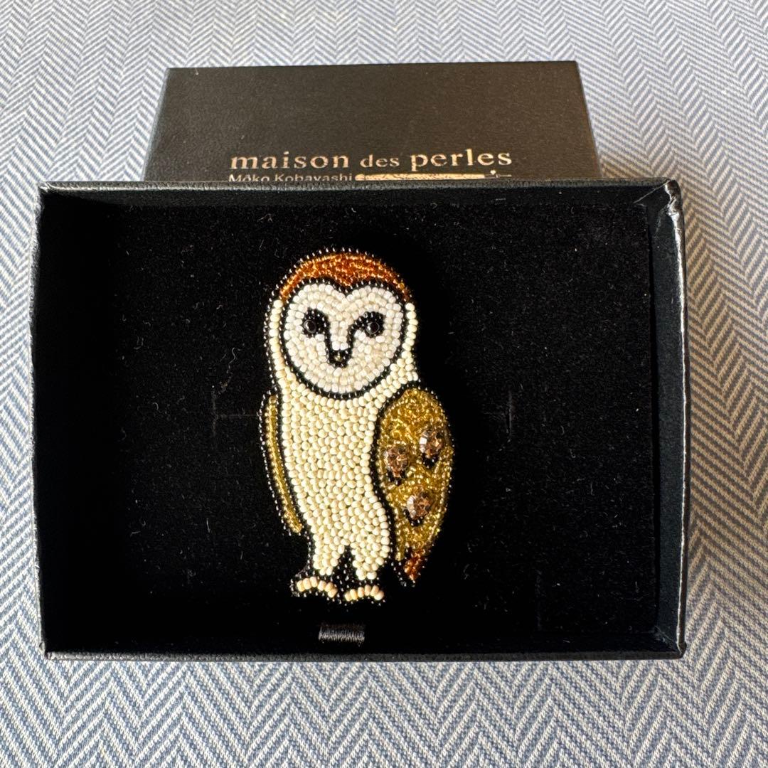 未使用品【maison des perles 】メゾン・デ・ ペルル　フクロウ