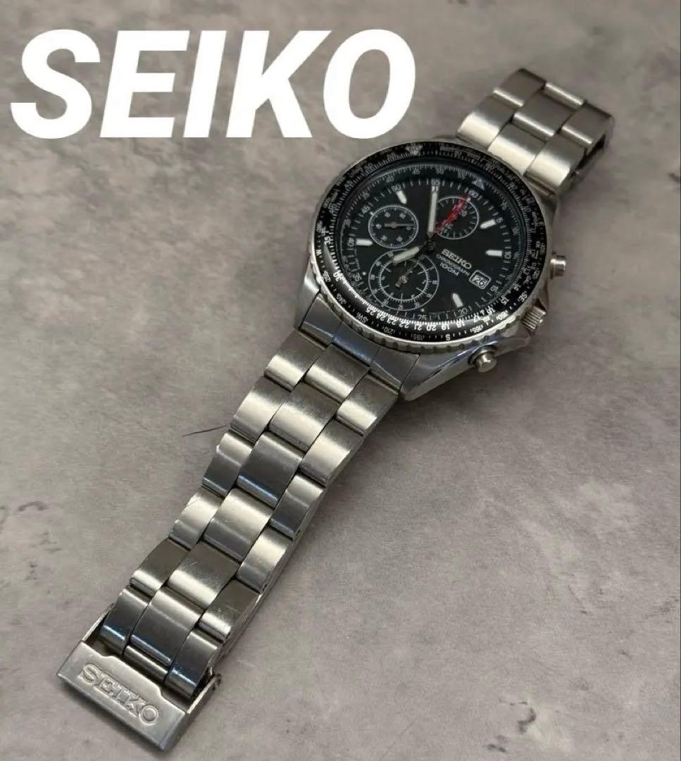 SEIKO パイロットクロノグラフ　メンズ　時計