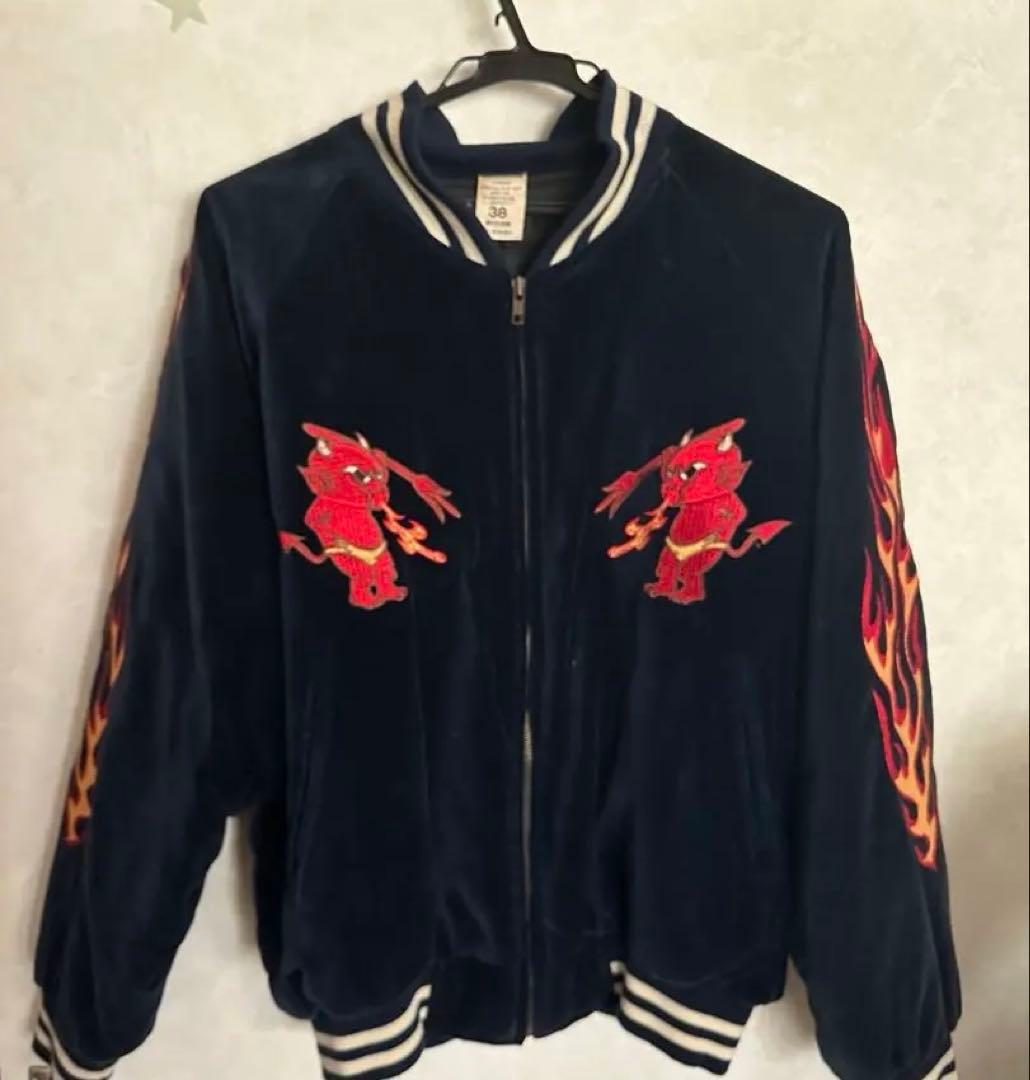 希少【red devil vintage / 別珍 刺繍 スカジャン