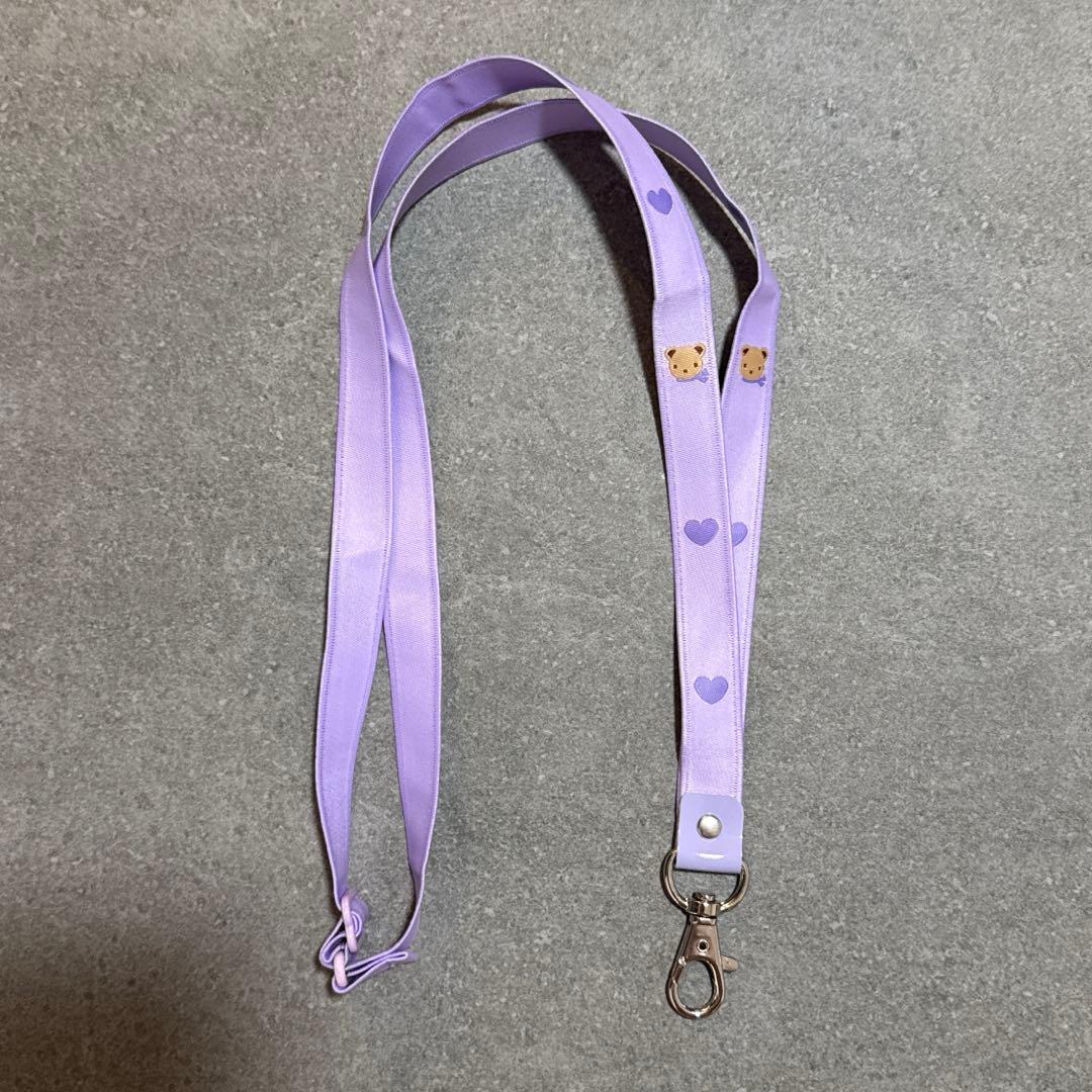 新品 familiar ファミリア ネックストラップ パープル クマ - メルカリ