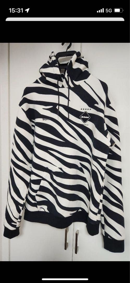 Bristol ゼブラ柄 フード付きパーカー XL