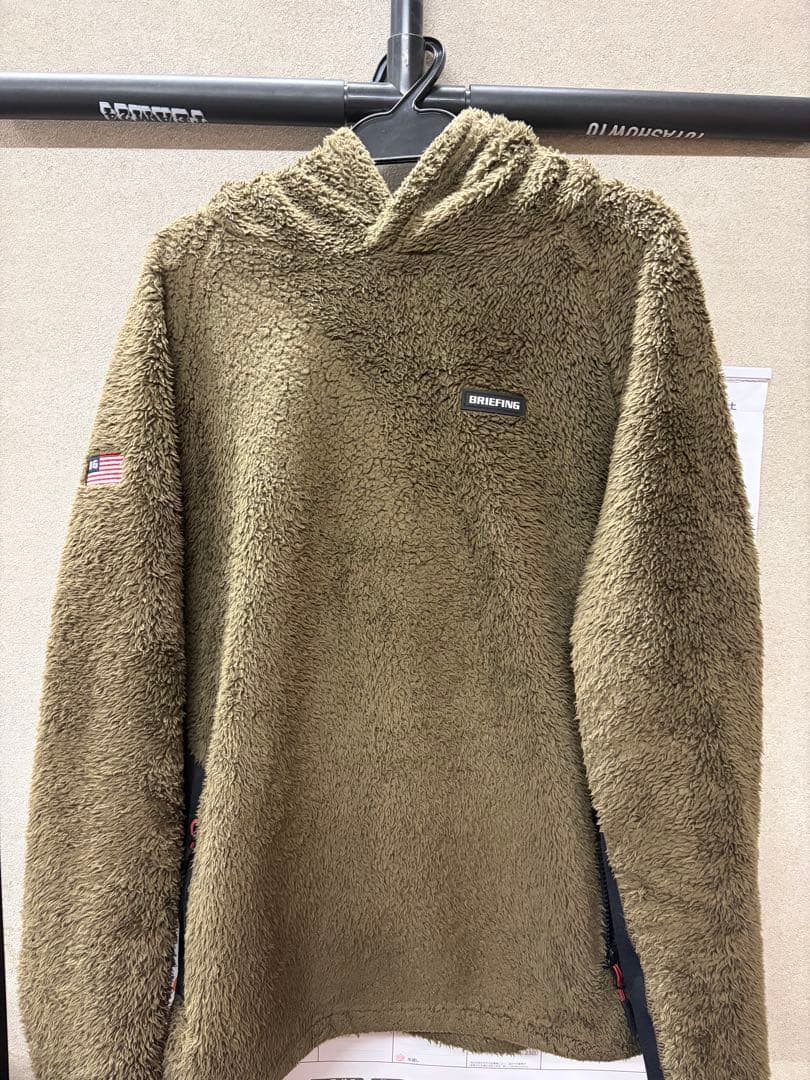 BRIEFING フリースパーカー M オリーブ