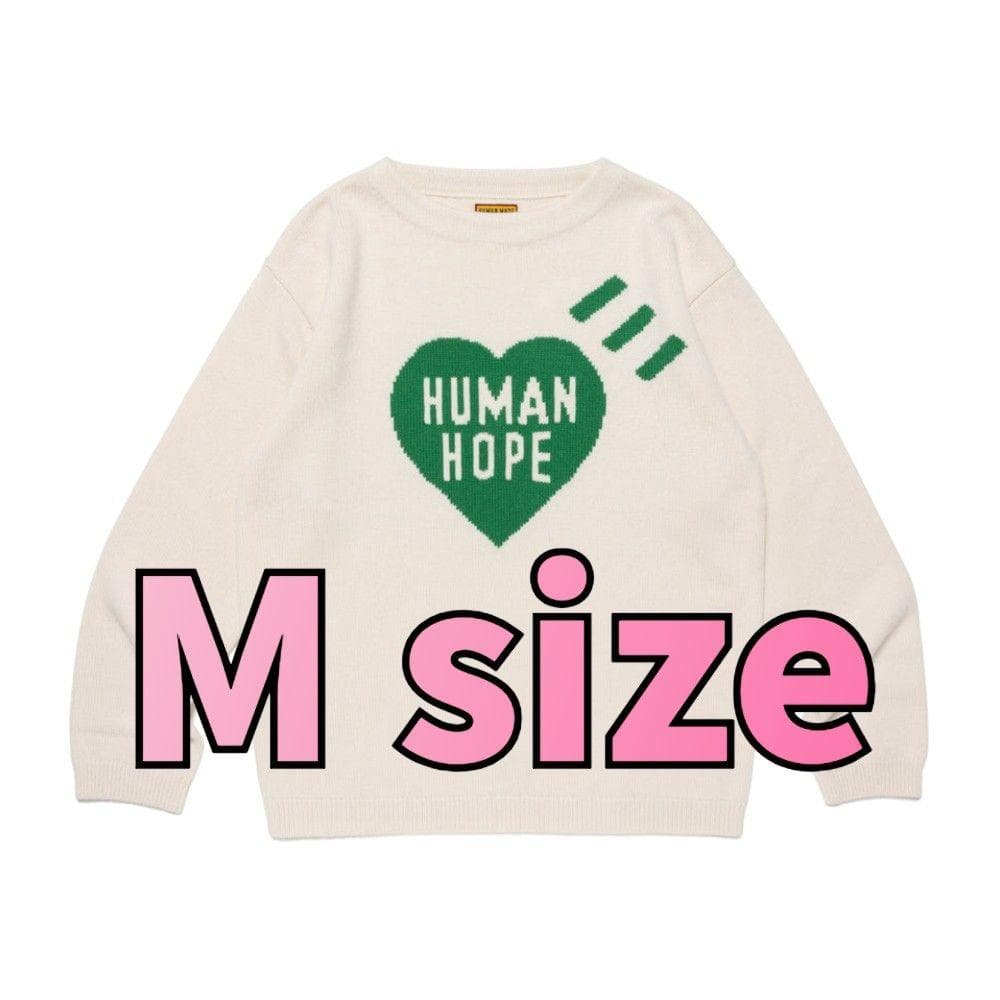 HUMAN HOPE HEART KNIT SWEATER WHITE Mサイズ hybmrch J-Hope X Human Made 'HUMAN HOPE' Collection Open The