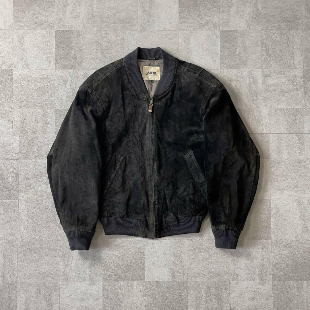 90’s Suede Leather Blouson Bomber Jacket Suede Leather Jacket] 90's 