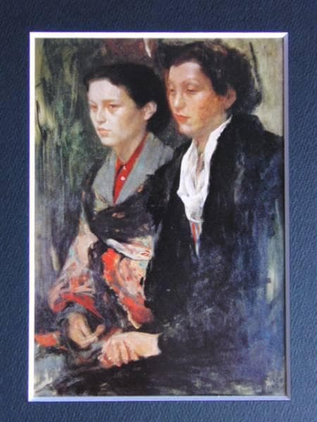 小磯良平、【娘達】、希少な大判額装用画集より、美品、新品額装付