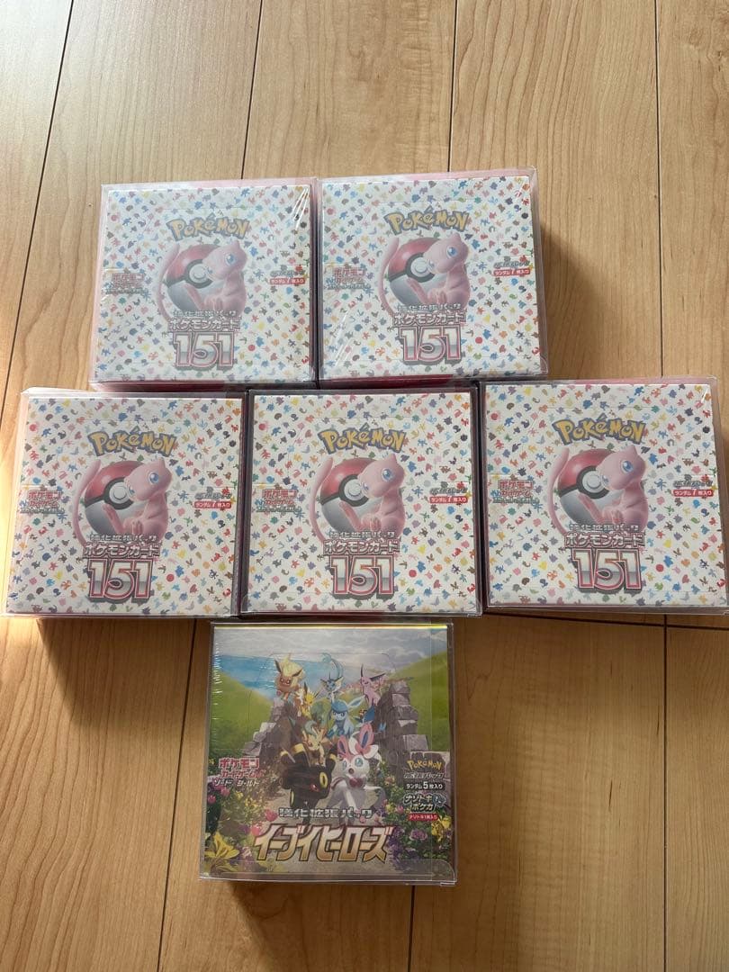 ポケモンカード151 5箱 イーブイヒーローズ 1箱 全てシュリンク付き