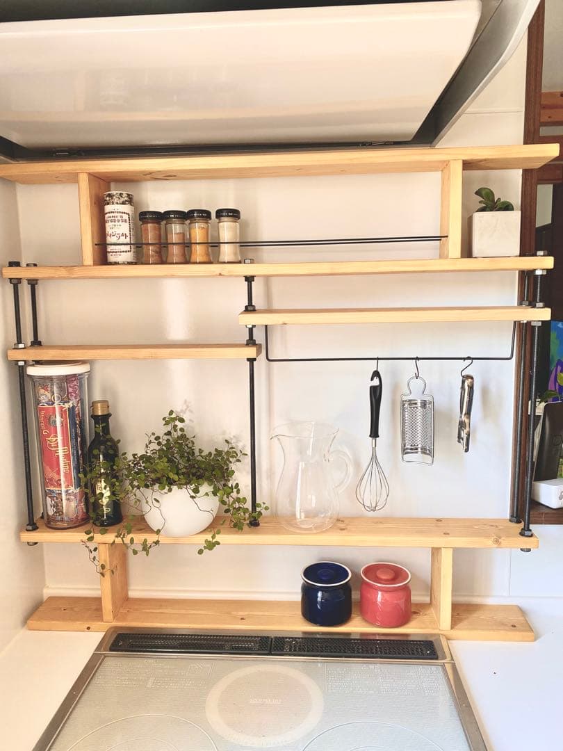 地震でも倒れない突っ張れるキッチンラックCentral☆☆窓枠インテリア☆