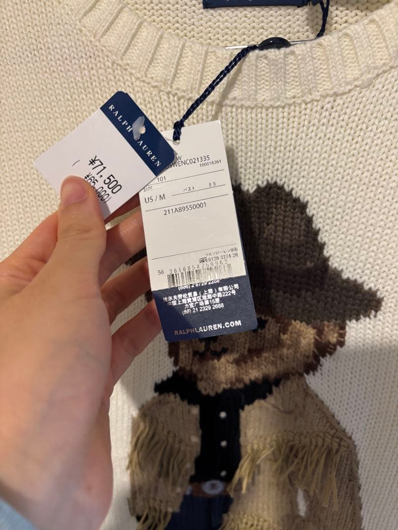 ラルフローレン カウボーイ フリンジ ホワイト ニット sizeM - メルカリ
