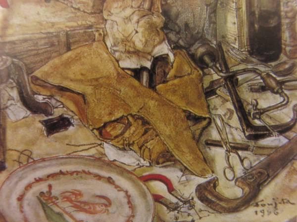 藤田嗣治、【すぐ戻ります（蚤の市）】、希少な限定額装用画集画、新品