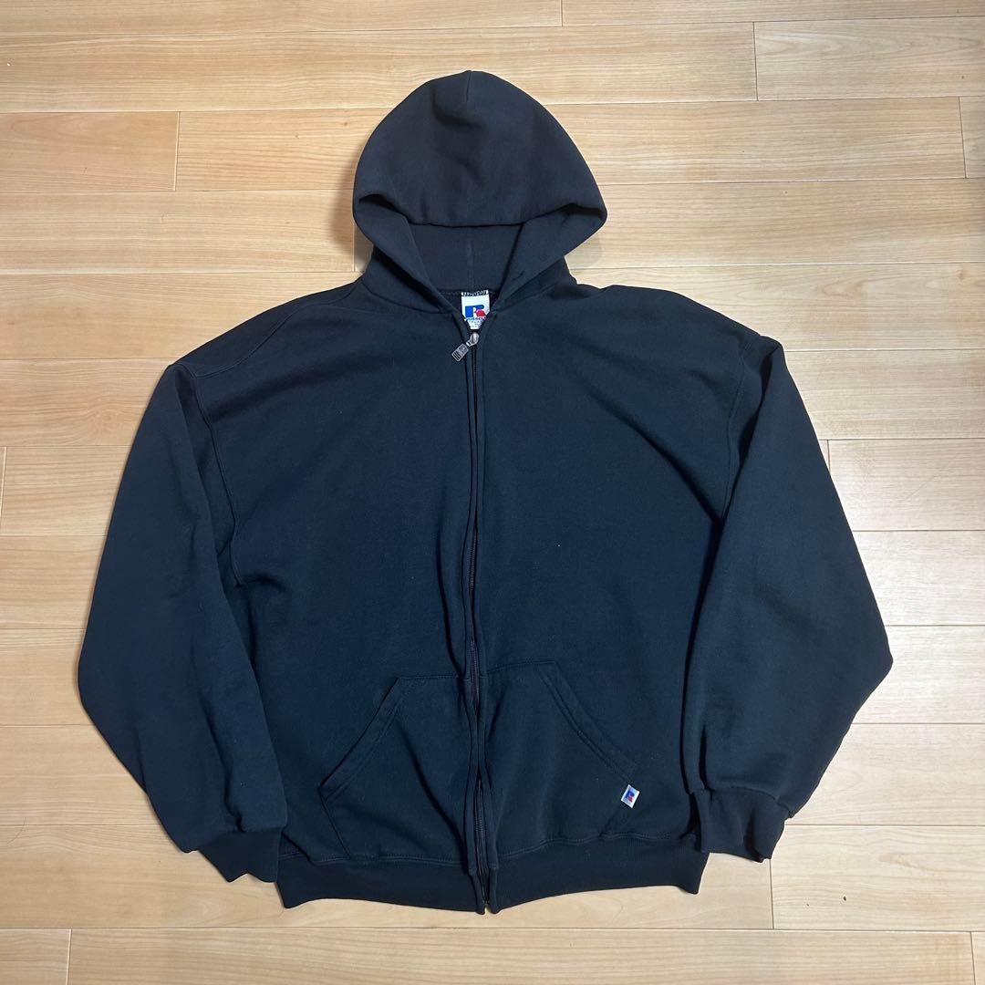 【ブラック90s】RUSSELL ATHLETIC ジップアップパーカー
