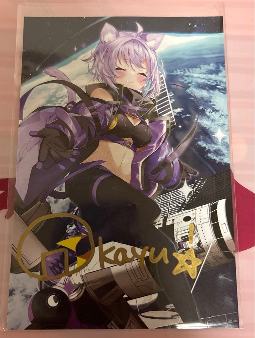 ホロライブ 猫又おかゆ誕生日記念2022直筆サイン入りポストカード