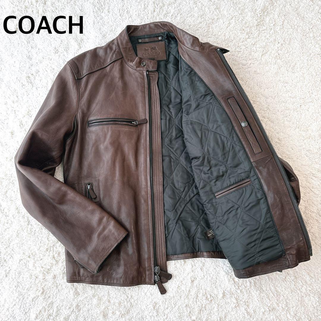 Myday公式アカウント01 COACH シングルライダースジャケット　M コミネ公式】LJ-5383 ベンティッドシングルライダースレザージャケット