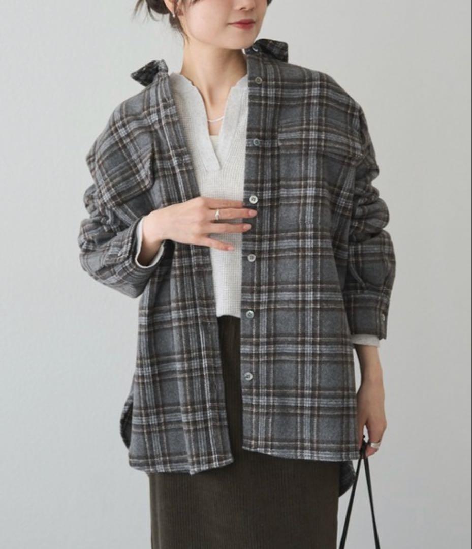 新品未使用！起毛チェックシャツ