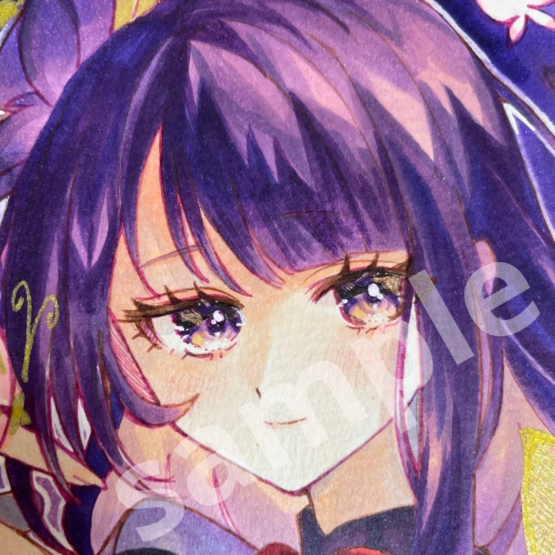 原神イラスト 原神 ファンアート イラスト 手描きイラスト 雷電将軍