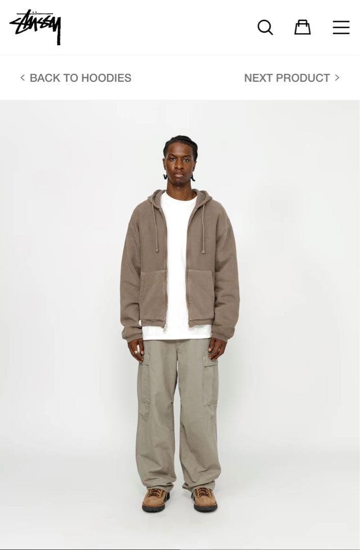 トップス stussy waffle lined zip hoodie 中古・古着通販】stussy (ステューシー) Waffle Lined Zip Hoodie