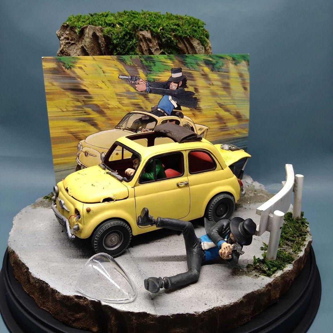 プラモデル ルパン三世 カリオストロの城 追跡 フィアット 塗装済み