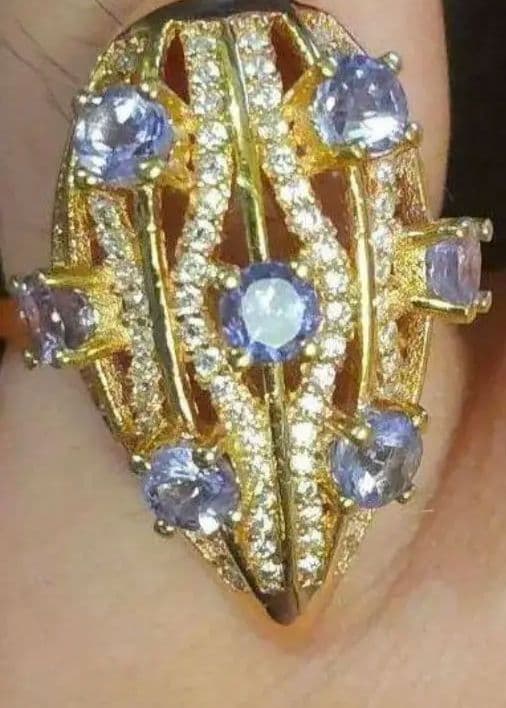 鮫*肌様 特別価格 タンザナイトリング 15.8号 K18PG