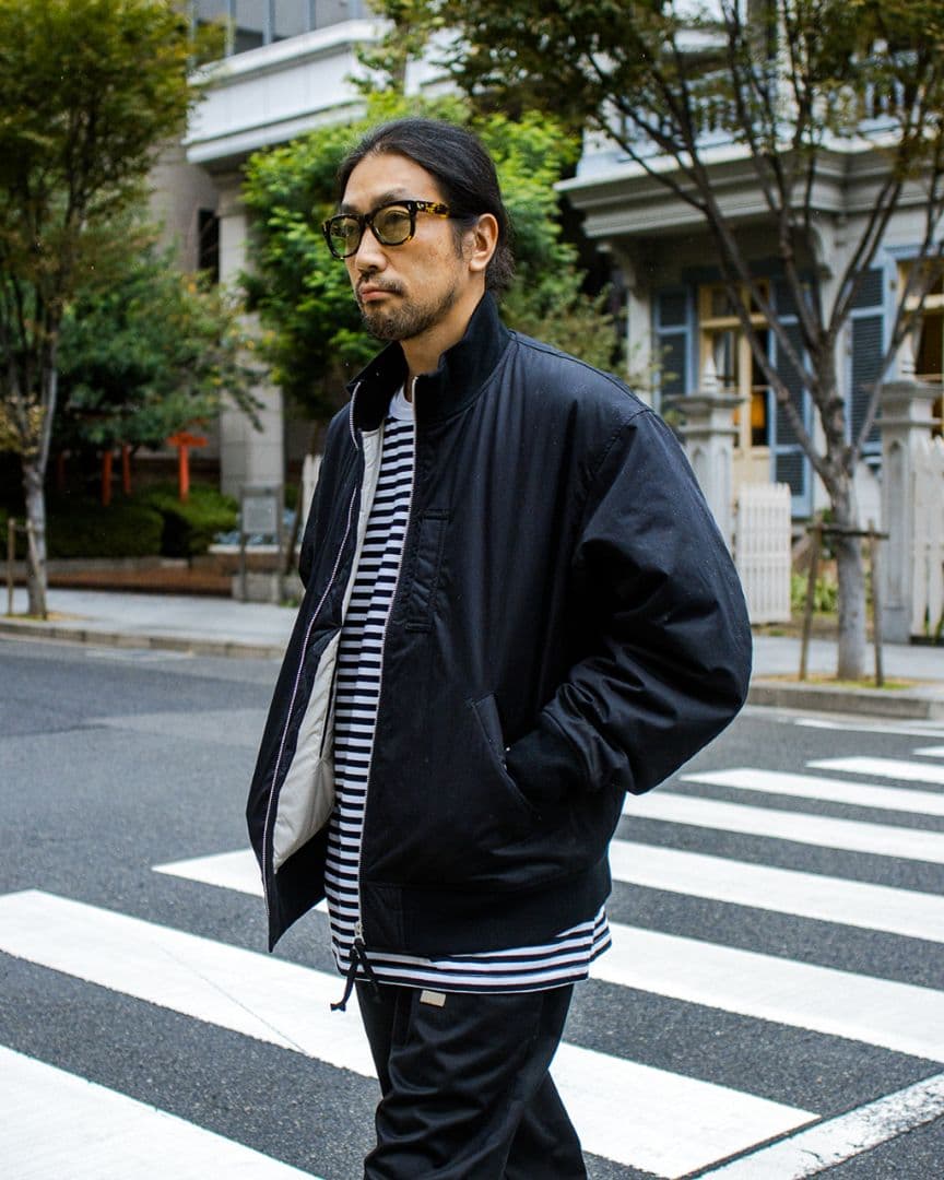 美品　ナナミカ　Insulation Varsity Jacket　黒　L