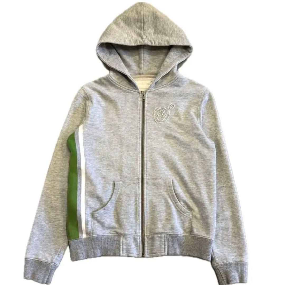 00‘s stussy zip parka グレー ジップパーカー　S