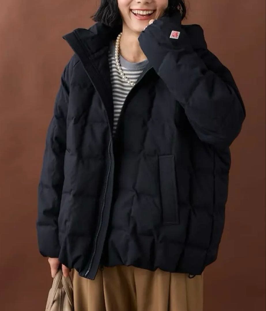 DANTON ホワイトグース ダウンジャケット スクエアキルト ブラック DANTON（ダントン）の「DANTON / ウールライク ポリエステル スクエア