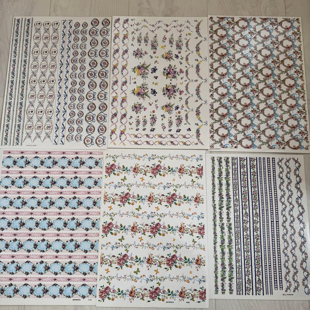 13ヴォーグ社 ポーセラーツ用転写紙 6枚セット