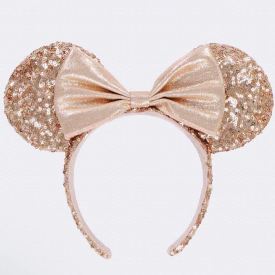 ディズニーカチューシャ スパンコール シャンパンピンク - メルカリ