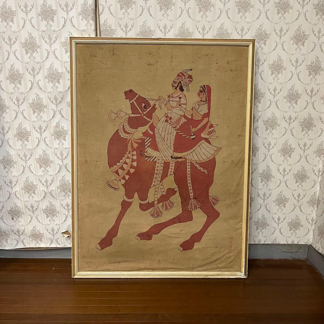 【アンティーク】額装 額縁 アート作品 ドーラ・マル バティック 民芸品 美術品