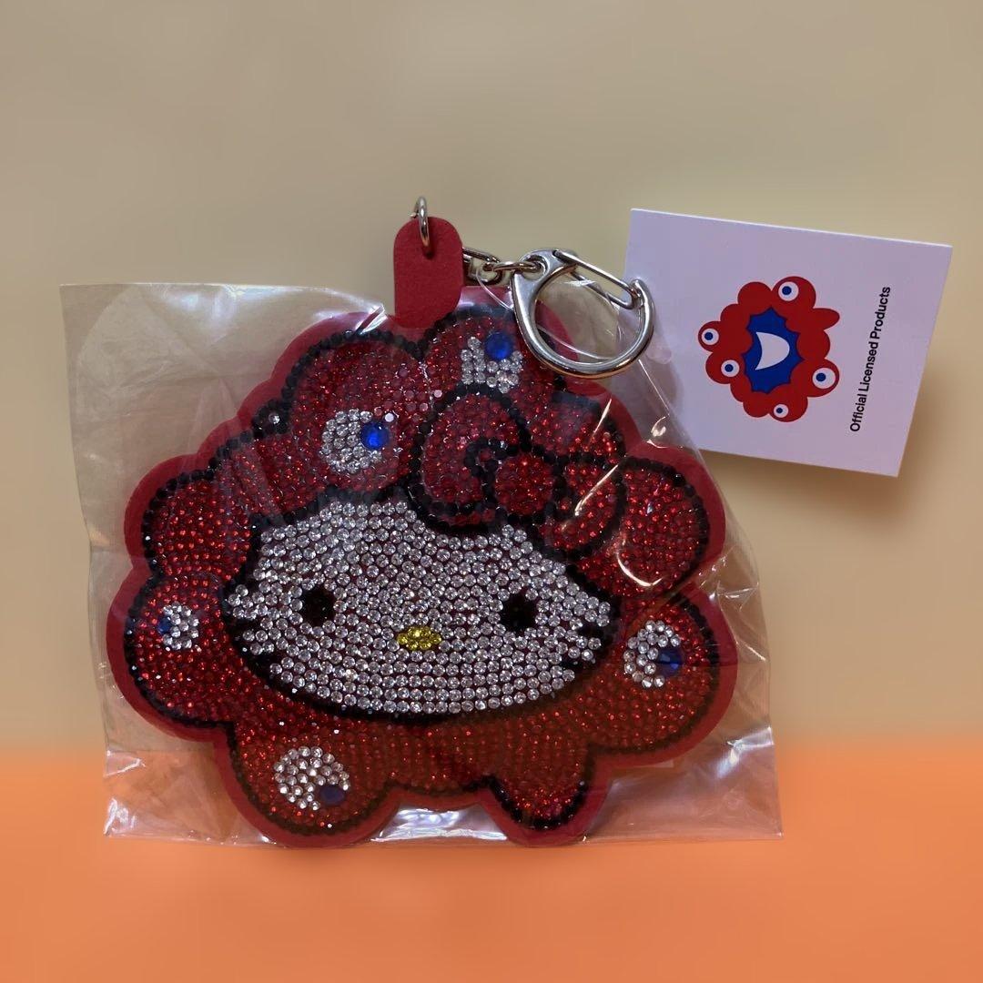 ミャクミャク ハローキティ キラキラレザーキーホルダー大阪関西万博