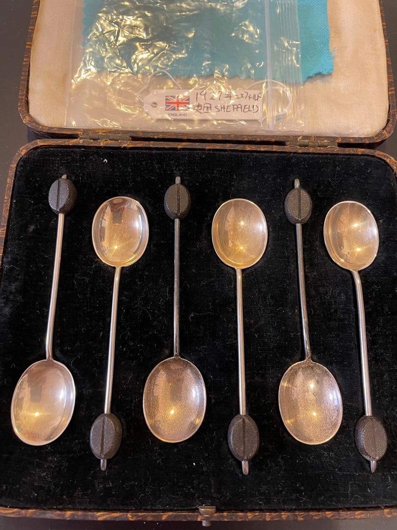 イギリス　1927年　シェフィールド製　コーヒースプーン6本