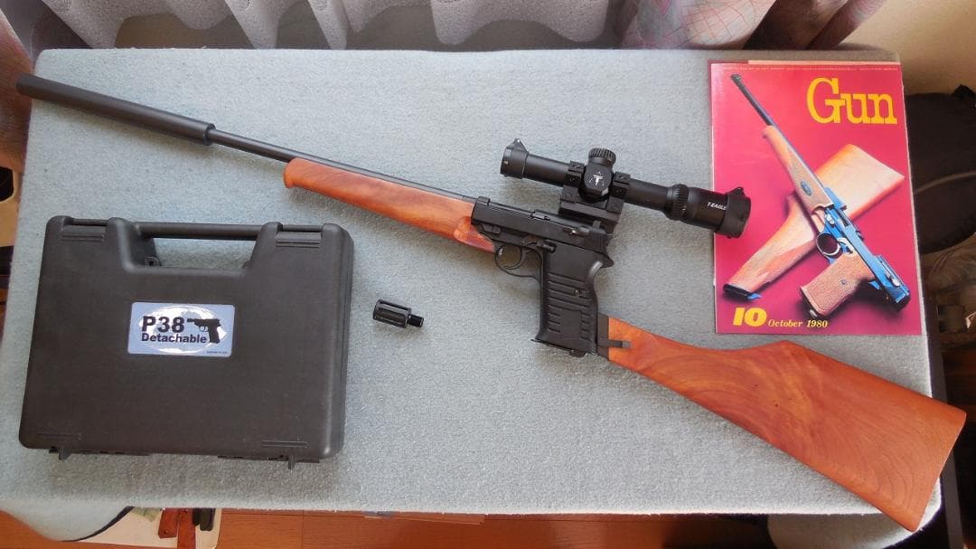 マルゼン ワルサーP38 デタッチャブル本体+木製ストック+写真の物 マルゼン ワルサーP38 デタッチャブル本体+木製ストック+写真の物